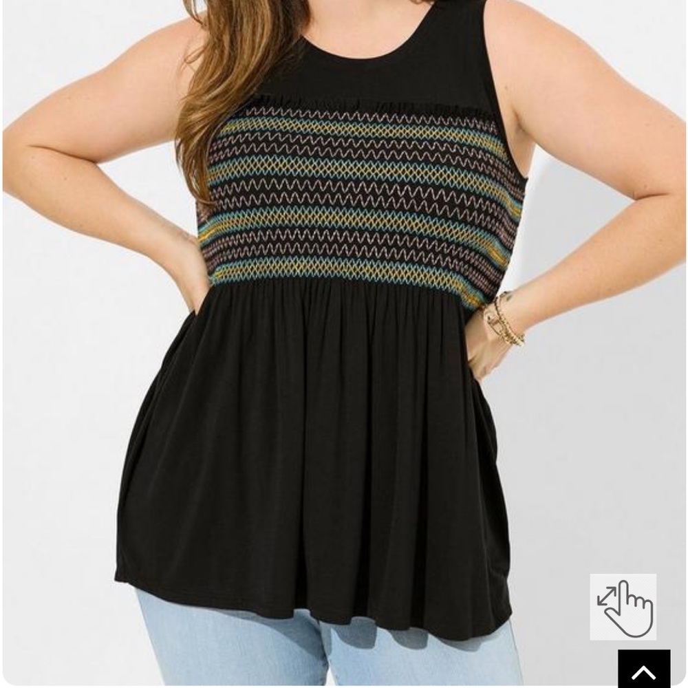 Super Soft Crew Neck Smocked Tank
